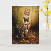 Fantasy Fairy in de Bossen St. Patrick's Day Kaart (Gele Bloem)