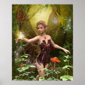 Fantasy Fairy in het bos Poster (Voorkant)