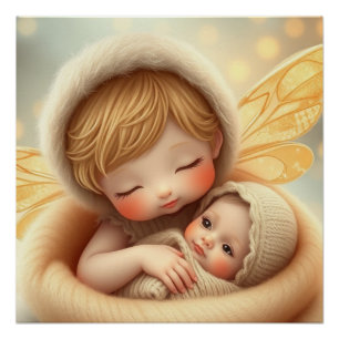 Fantasy Fairy Moeder en Baby Kunst Perfect Poster