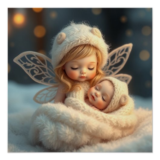 Fantasy Fairy Moeder en Baby Kunst Perfect Poster (Voorkant)