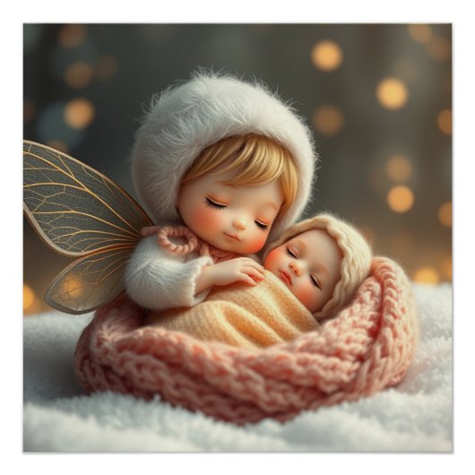 Fantasy Fairy Moeder en Baby Kunst Perfect Poster (Voorkant)