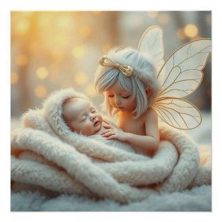 Fantasy Fairy Moeder en Baby Kunst Perfect Poster