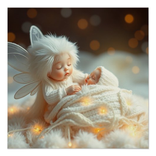 Fantasy Fairy Moeder en Baby Kunst Perfect Poster (Voorkant)