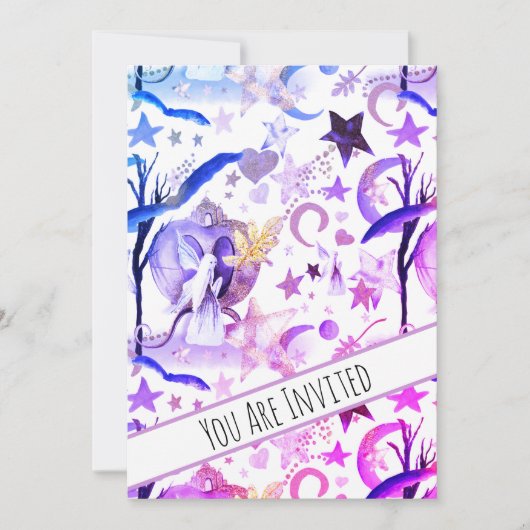 *~* Fantasy Fairy Moon Sky Baby shower Invitation Kaart (Voorkant)