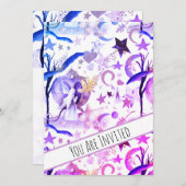 *~* Fantasy Fairy Moon Sky Baby shower Invitation Kaart (Voorkant / Achterkant)