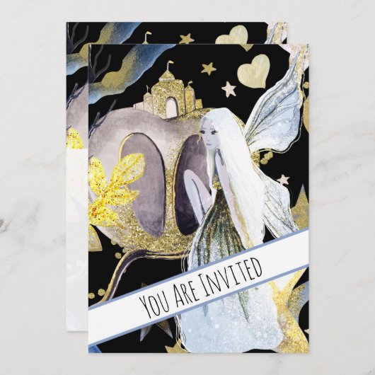 ** Fantasy Fairy Pumpkin Baby shower Uitnodiging (Voorkant / Achterkant)