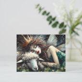 Fantasy Fairy Queen en haar schapen Briefkaart (Staand voorkant)