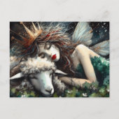 Fantasy Fairy Queen en haar schapen Briefkaart (Voorkant)