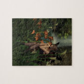 Fantasy Fairy Sat by a Waterfall, Jigzaag Puzzle Legpuzzel (Horizontaal)