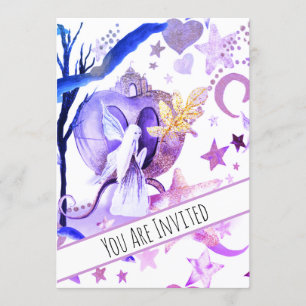 *~* Fantasy Fairy Sky Moon Baby shower Invitation Kaart