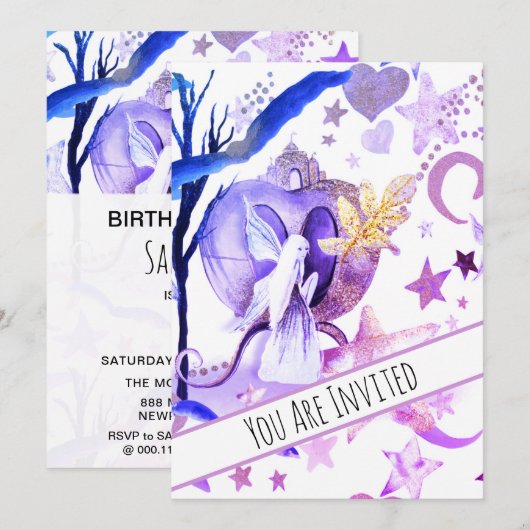 *~* Fantasy Fairy Sky Moon BIRTHDAY Kaart (Voorkant / Achterkant)