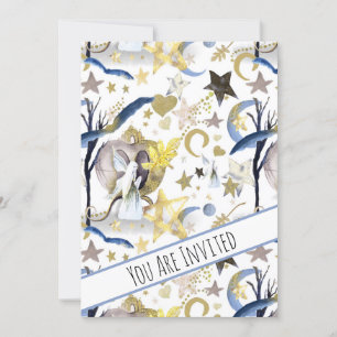 *~* Fantasy Fairy Stars Baby shower Invitation Kaart