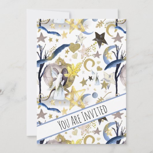 ** Fantasy Fairy Stars Baby shower Uitnodiging (Voorkant)