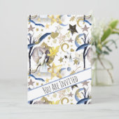 ** Fantasy Fairy Stars Baby shower Uitnodiging (Staand voorkant)