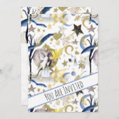 ** Fantasy Fairy Stars Baby shower Uitnodiging (Voorkant / Achterkant)