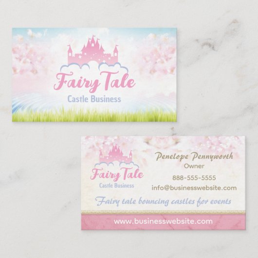 Fantasy Fairy Tale Castle Visitekaartje (Voorkant / Achterkant)