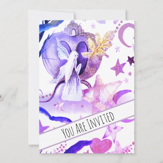 *~* Fantasy Fairy Tale Sky Baby shower Invitation Kaart (Voorkant)