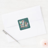 Fantasy Fairy unicorn tekst toevoegen Vierkante Sticker (Envelop)
