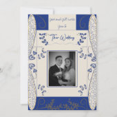 Fantasy Fairy Wedding Invitation in Blue en Gold Kaart (Voorkant)