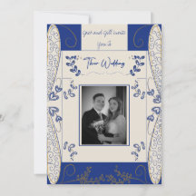 Fantasy Fairy Wedding Invitation in Blue en Gold