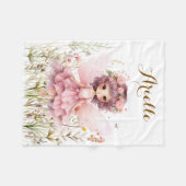 Fantasy Fairy wilde bloem pastel  Fleece Deken (Voorkant (Horizontaal))