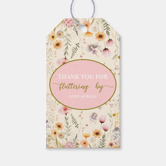 Fantasy Fairy Wildflower Bedankt Cadeaulabel (Voorkant)