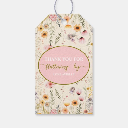 Fantasy Fairy Wildflower Bedankt Cadeaulabel (Achterkant)