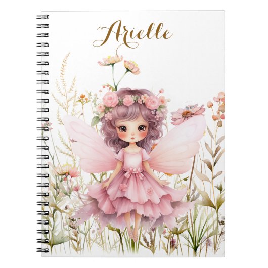 Fantasy Fairy wildflower pastel Notitieboek (Voorkant)