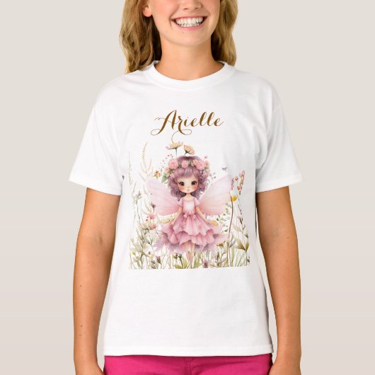 Fantasy Fairy wildflower pastel T-shirt (Voorkant)