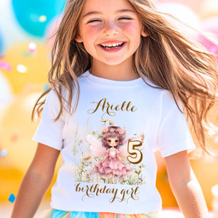 Fantasy Fairy wildflower pastel verjaardag T-shirt