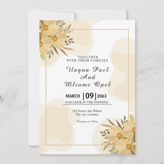 Fantasy Fantasy Flower Party Kaart Design Sjabloon (Voorkant)