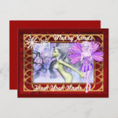 Fantasy fee gepersonaliseerde kerst feestdagenkaart (Voorkant / Achterkant)