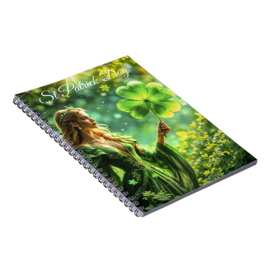 Fantasy fee St Patrick Day Ierse folklore kunst Notitieboek (Rechterzijde)