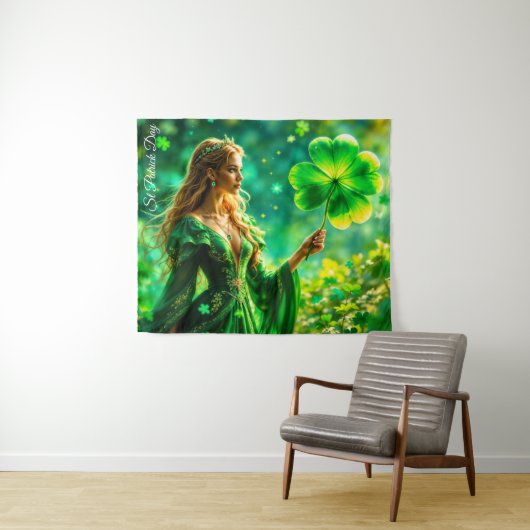 Fantasy fee St Patrick Day Ierse folklore kunst Wandkleed (In Situ (horizontaal))