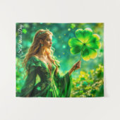 Fantasy fee St Patrick Day Ierse folklore kunst Wandkleed (Voorkant (horizontaal))