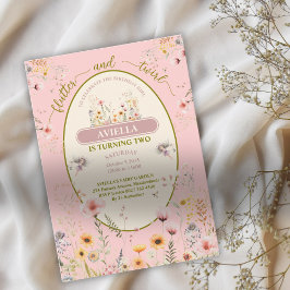 Fantasy feeën wilde bloemen meisjes roze uitnodigi kaart
