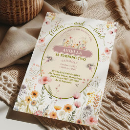 Fantasy feeën wilde bloemen meisjes uitnodiging