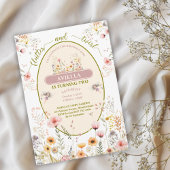 Fantasy feeën wilde bloemen meisjes uitnodiging