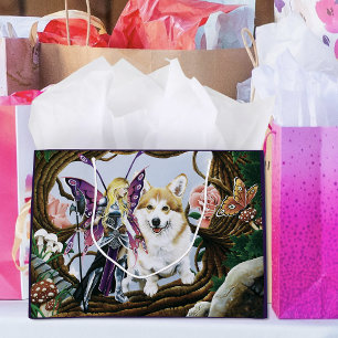 Fantasy Feeënkrijger Corgi Magisch Woud Groot Cadeauzakje