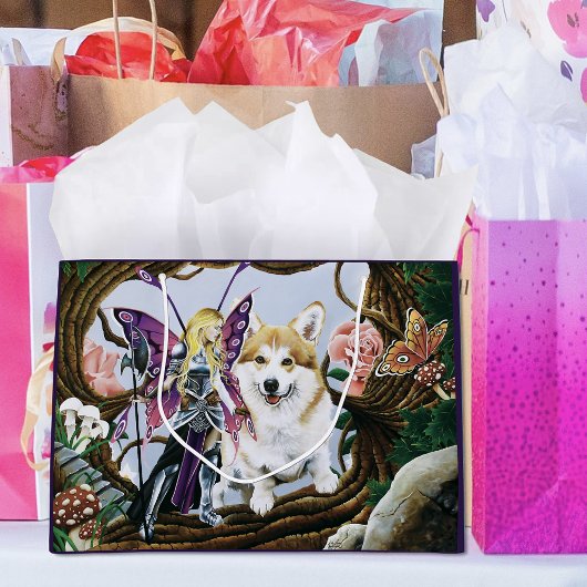 Fantasy Feeënkrijger Corgi Magisch Woud Groot Cadeauzakje