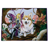 Fantasy Feeënkrijger Corgi Magisch Woud Groot Cadeauzakje (Voorkant)