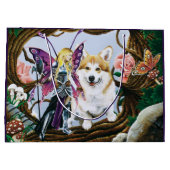Fantasy Feeënkrijger Corgi Magisch Woud Groot Cadeauzakje (Achterkant)