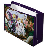 Fantasy Feeënkrijger Corgi Magisch Woud Groot Cadeauzakje (Voorkant Gekanteld)