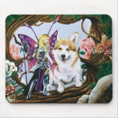Fantasy Feeënkrijger Corgi Magisch Woud Muismat (Voorkant)