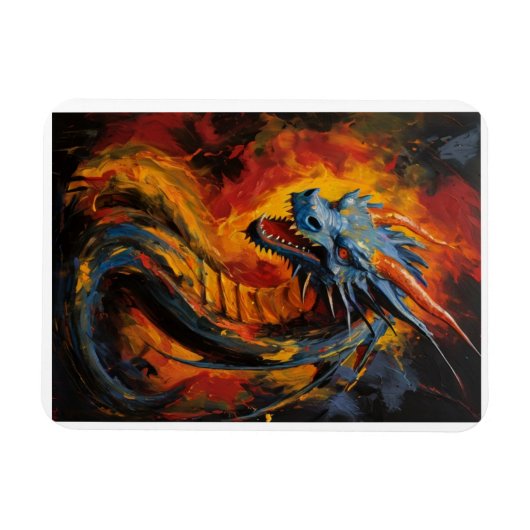 Fantasy Fire Breathing Dragon Magneet (Horizontaal)