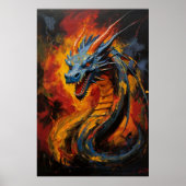 Fantasy Fire Breathing Dragon Poster (Voorkant)