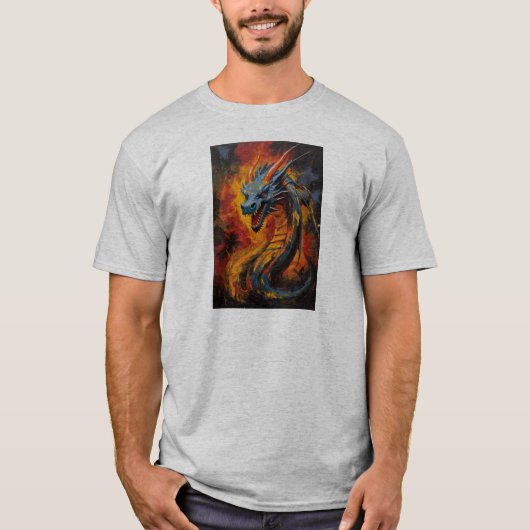 Fantasy Fire Breathing Dragon T-shirt (Voorkant)