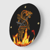 Fantasy Fire Dragon Wall Clock Grote Klok (Hoek)