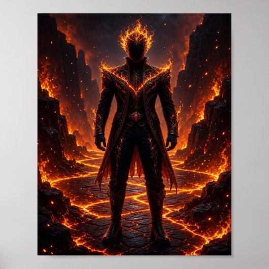 Fantasy Fire Infernal Guardian Poster (Voorkant)