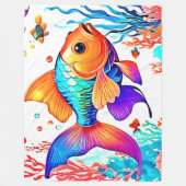 Fantasy Fish Scene Design Fleece Deken (Voorkant)